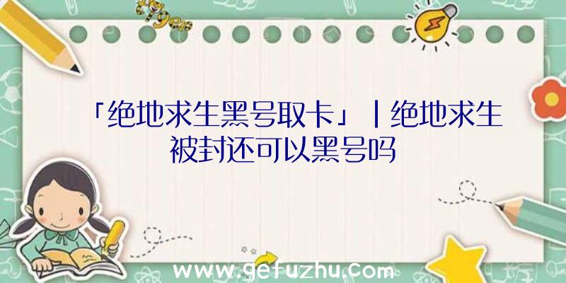 「绝地求生黑号取卡」|绝地求生被封还可以黑号吗